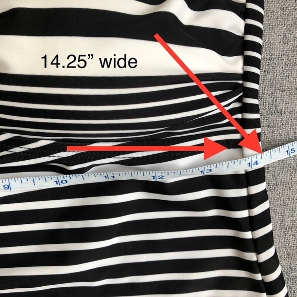 Chaps Bathing Suit Swim Tankini Top Black & White stripes Beach Vacation Summer - Picture 9 of 12